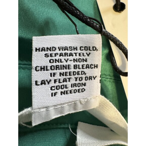 Spring + Mercer Dress Large Emerald Green Long Sleeve Tie Front Cut Out NEW - Picture 5 of 6